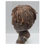 Unusual Standing Figure w/Braided Rope Hair & Woven Fiber Dress Unusual Standing Figure w/Braided Rope Hair & Woven Fiber Dress