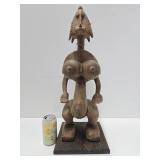 Large & Impressively Carved Bamana Standing Female Figure w/Exaggerated Features Large & Impressively Carved Bamana Standing Female Figure w/Exaggerated Features