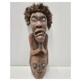 Large Grotesque Figural Carved New Guinea Mask Large Grotesque Figural Carved New Guinea Mask