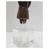 Early Antique Smaller Wood Figure with Lucite / Acrylic Stand Early Antique Smaller Wood Figure with Lucite / Acrylic Stand
