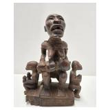 Exceptionally Well Carved Yombe Maternity Figure w/Children - Kongo Peoples Exceptionally Well Carved Yombe Maternity Figure w/Children - Kongo Peoples