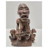 Exceptionally Well Carved Yombe Maternity Figure w/Children - Kongo Peoples Exceptionally Well Carved Yombe Maternity Figure w/Children - Kongo Peoples