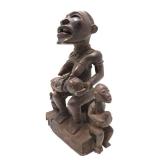 Exceptionally Well Carved Yombe Maternity Figure w/Children - Kongo Peoples Exceptionally Well Carved Yombe Maternity Figure w/Children - Kongo Peoples