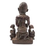 Exceptionally Well Carved Yombe Maternity Figure w/Children - Kongo Peoples Exceptionally Well Carved Yombe Maternity Figure w/Children - Kongo Peoples