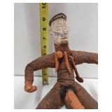 Male Fertility Doll Figure w/Exaggerated Features - Animal Hide & Carved Wood Male Fertility Doll Figure w/Exaggerated Features - Animal Hide & Carved Wood