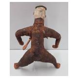 Male Fertility Doll Figure w/Exaggerated Features - Animal Hide & Carved Wood Male Fertility Doll Figure w/Exaggerated Features - Animal Hide & Carved Wood