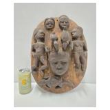 Wonderful Large Relief Carved Yoruba Mask w/Figures & Animals Wonderful Large Relief Carved Yoruba Mask w/Figures & Animals