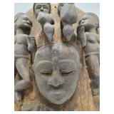 Wonderful Large Relief Carved Yoruba Mask w/Figures & Animals Wonderful Large Relief Carved Yoruba Mask w/Figures & Animals