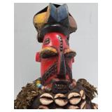 Highly Decorated Old Yoruba Headdress Mask w/Cowries & Trade Beads Highly Decorated Old Yoruba Headdress Mask w/Cowries & Trade Beads