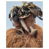 Woven Fiber & Raffia Binji Ceremonial Initiation Bird Mask Woven Fiber & Raffia Binji Ceremonial Initiation Bird Mask