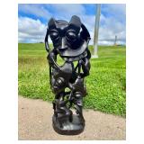 Awesome Old Makonde Ebony Carved Abstract Spirit Sculpture Awesome Old Makonde Ebony Carved Abstract Spirit Sculpture
