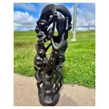Awesome Old Makonde Ebony Carved Abstract Spirit Sculpture Awesome Old Makonde Ebony Carved Abstract Spirit Sculpture