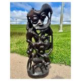 Awesome Old Makonde Ebony Carved Abstract Spirit Sculpture Awesome Old Makonde Ebony Carved Abstract Spirit Sculpture