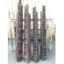 Matching Set of 4 LARGE Relief Carved Bamileke House / Building Posts