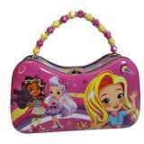 Toy lot featuring Disney Princess items, including a metal storage purse and Wonder Wheels.