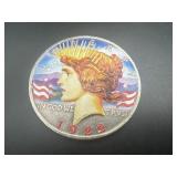 1922 "Colorized" Peace Silver Dollar