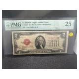 1928D $2.00 Graded Red Legal Tender Note PMG Very Fine 25 EPQ