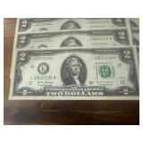 Ten Sequential $2 Bills