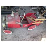 Vintage metal Firetruck pedal car...