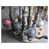 Wood fishing rod holder with a vari...