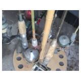 Wood fishing rod holder with a vari...