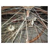 4pc Antique wood bicycle rim set...