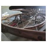 4pc Antique wood bicycle rim set...
