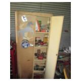 Vintage metal 5ft 2-door cabinet wi...