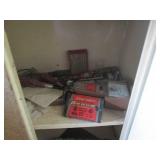 Vintage metal 5ft 2-door cabinet wi...