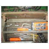 Vintage Green metal 18in toolbox co...