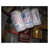 Box of vintage automotive fluids an...