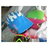 Motorcycle type helmets, shirts and...