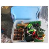 Shoebox style tote containing a var...