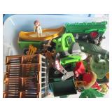 Shoebox style tote containing a var...