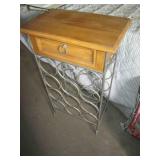 Wood and metal wine holder side tab...