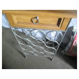 Wood and metal wine holder side tab...