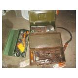 Trio of vintage toolboxes containin...