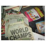 Large stack of sports magazines, ye...