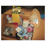 Large box containing spray paints, ...
