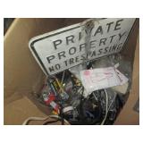 Box of misc tools and household ite...