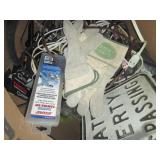 Box of misc tools and household ite...