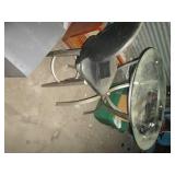 Metal framed 35in across glass top ...