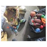 Sports ball lot with misc kids toys...
