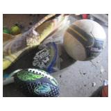 Sports ball lot with misc kids toys...