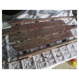 Vintage metal frame slat wood snow ...