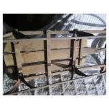 Vintage metal frame slat wood snow ...