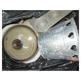 Cookware pans, Corning Ware platter...