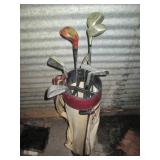 Vintage Golf bag with a variety of ...