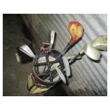 Vintage Golf bag with a variety of ...