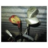 Vintage Golf bag with a variety of ...